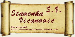 Stamenka Vicanović vizit kartica